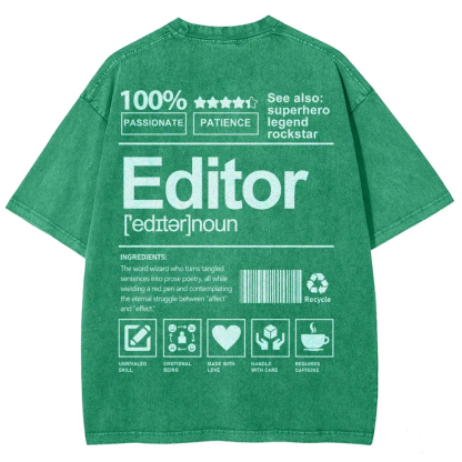 Editor Pattern Washed Vintage Short Sleeves T-Shirt-moweekender