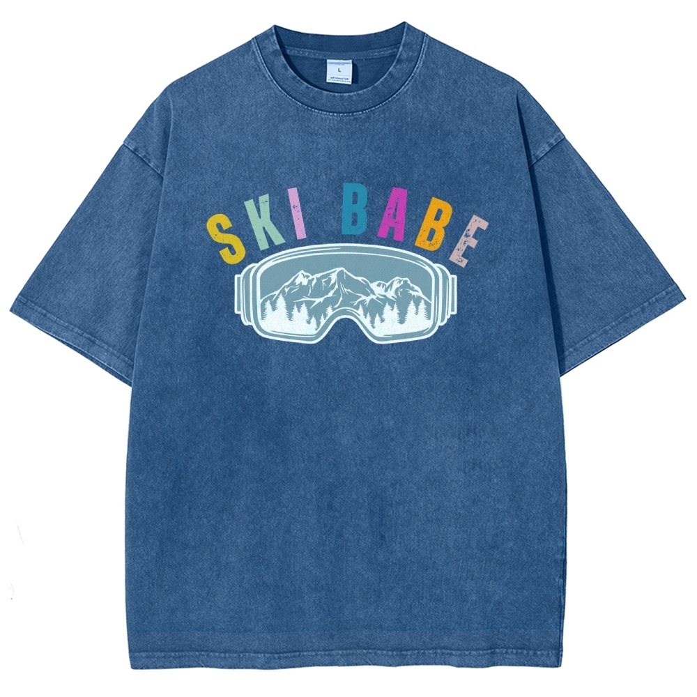 Ski Unisex Fit Washed T-Shirt-moweekender