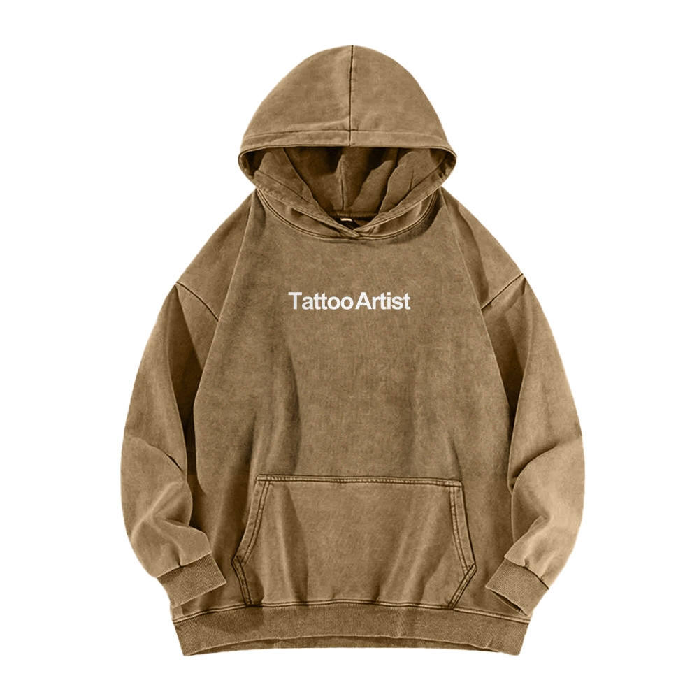 Tattoo Artist Casual Washed Hoodie-moweekender