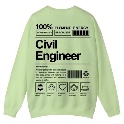 Civil Engineer Pattern Crew Neck Sweatshirt-moweekender