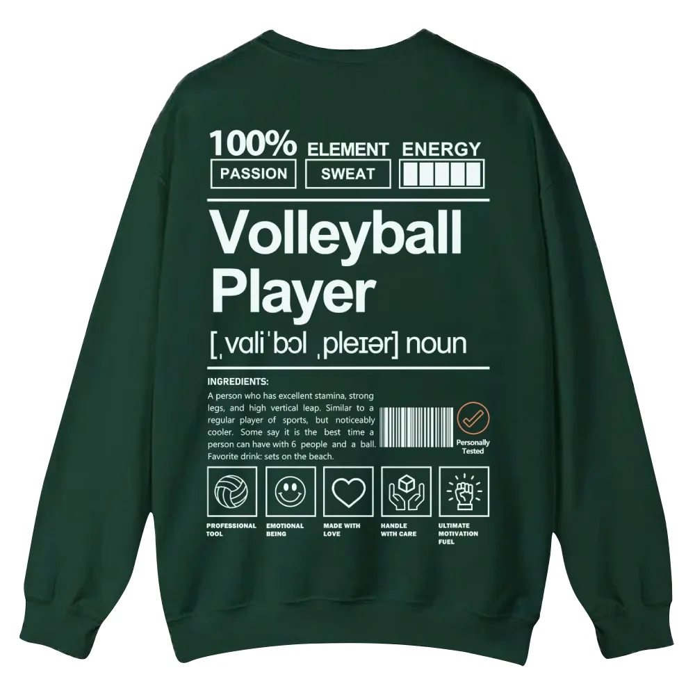 Volleyball Player Printed Crew Neck Sweatshirt-moweekender