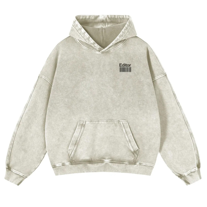 Editor Printed Vintage Washed Hoodie-moweekender