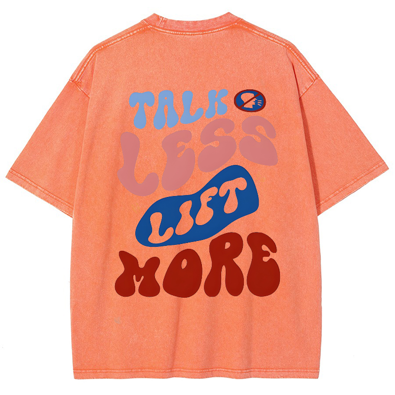 Talk Less Lift More Vintage Snowflake Washed T-Shirt-moweekender