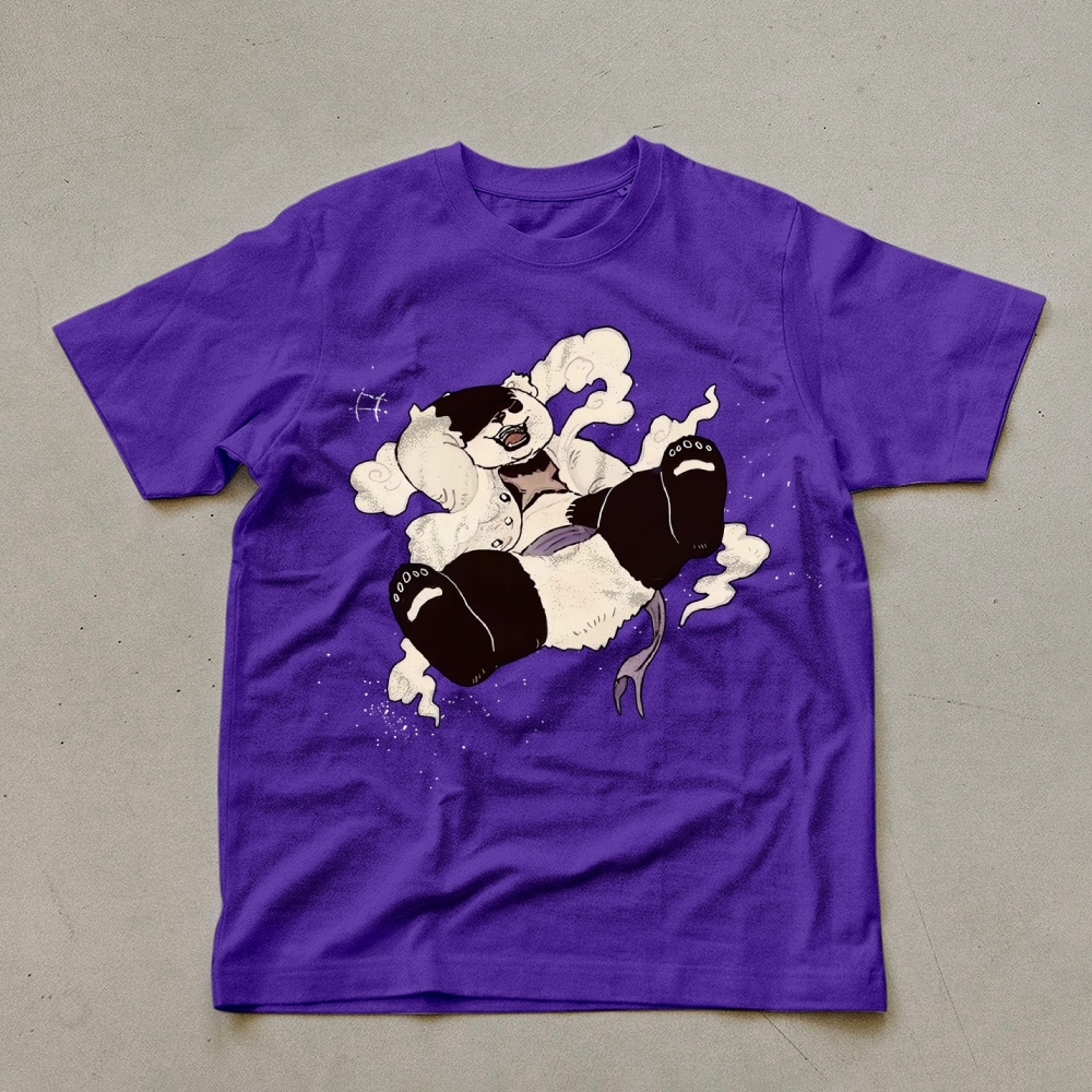 Panda Casual Pattern Unisex Prints T-Shirt-moweekender