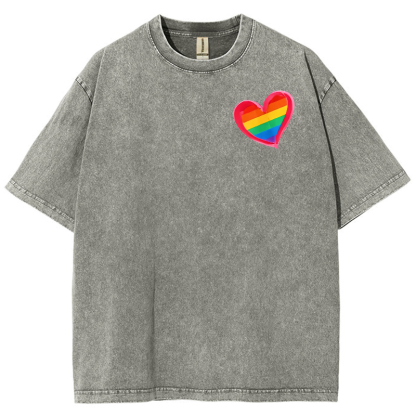 All For Love And Love For All Washed Oversized T-Shirt-moweekender
