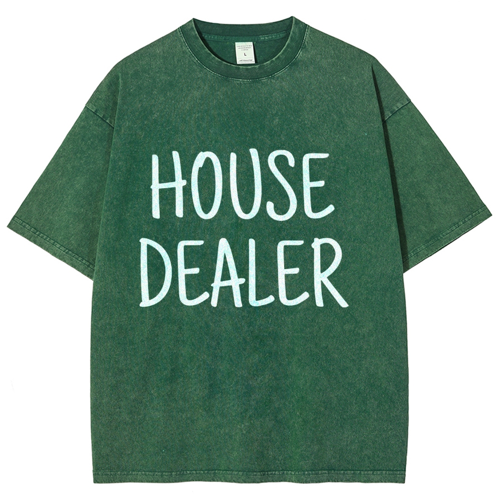 house dealer Unisex Fit Washed T-Shirt-moweekender