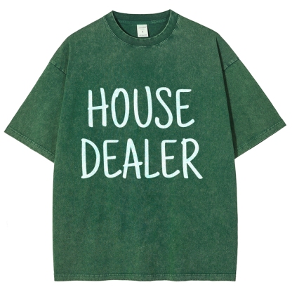 house dealer Unisex Fit Washed T-Shirt-moweekender