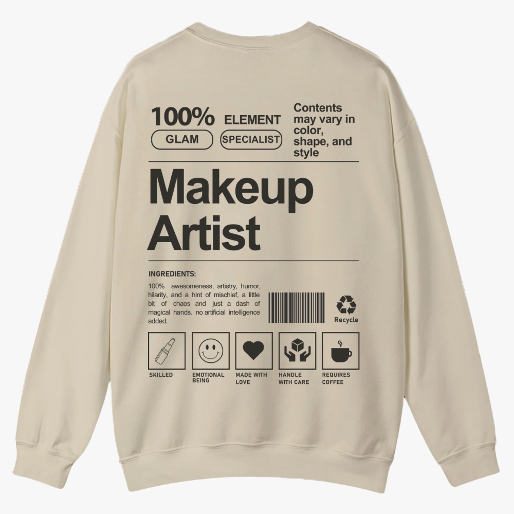 Makeup Artist Casual Crewneck Sweatshirt-moweekender