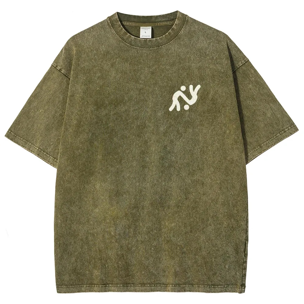 Judo Pattern Washed Vintage Short Sleeves T-Shirt-moweekender