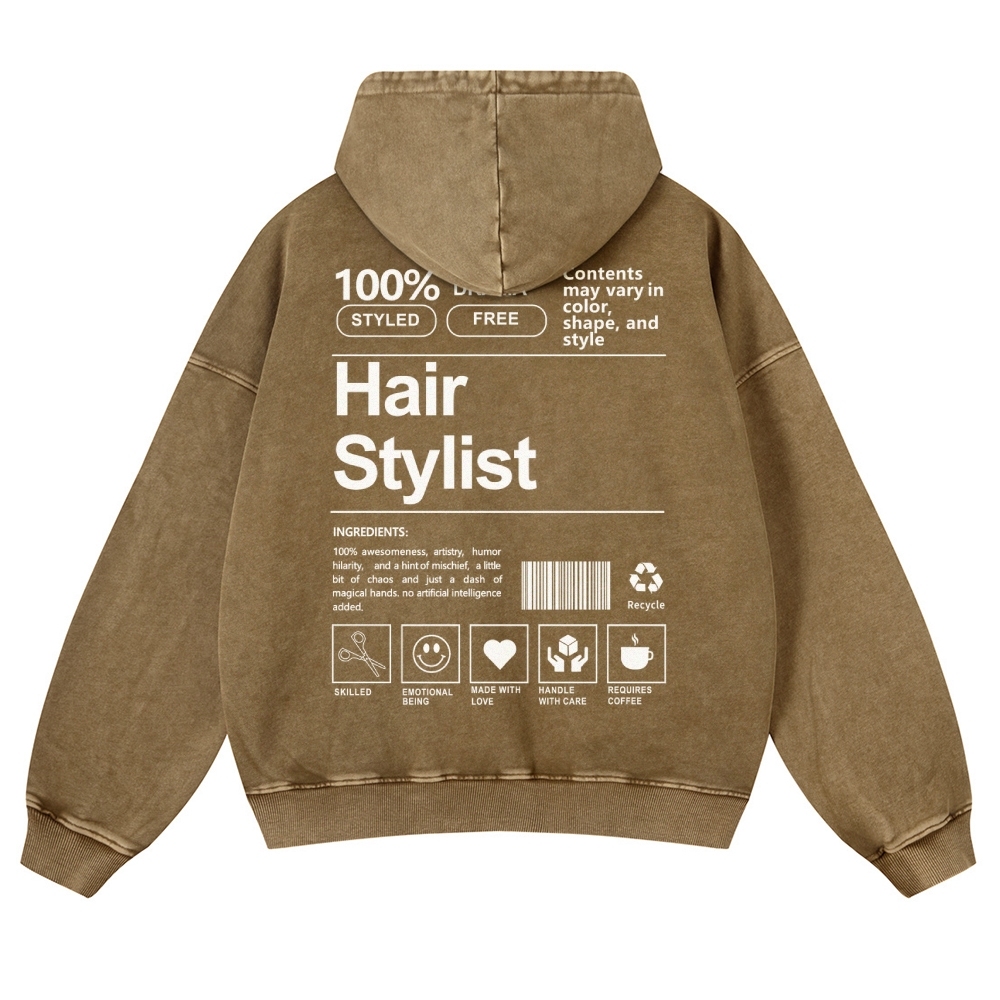 Hair Stylist Vintage Washed Hoodie-moweekender