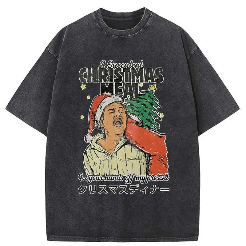 Christmas Meal Washed Vintage T-Shirt-moweekender