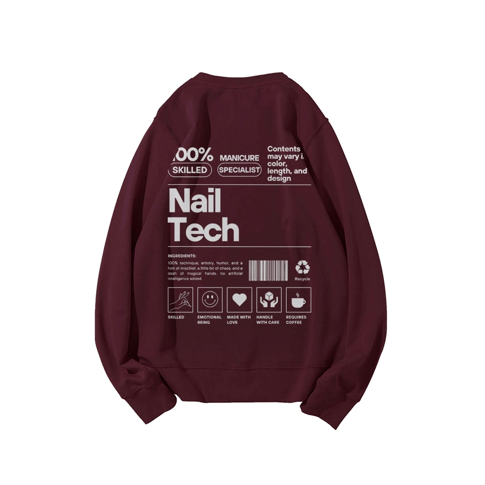 Nail Tech Casual Crew Neck Sweatshirt-moweekender