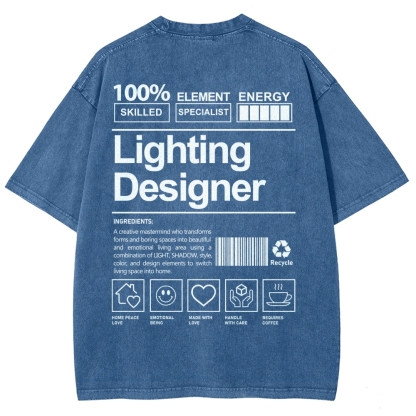 Lighting Designer Unisex Fit Washed T-Shirt-moweekender