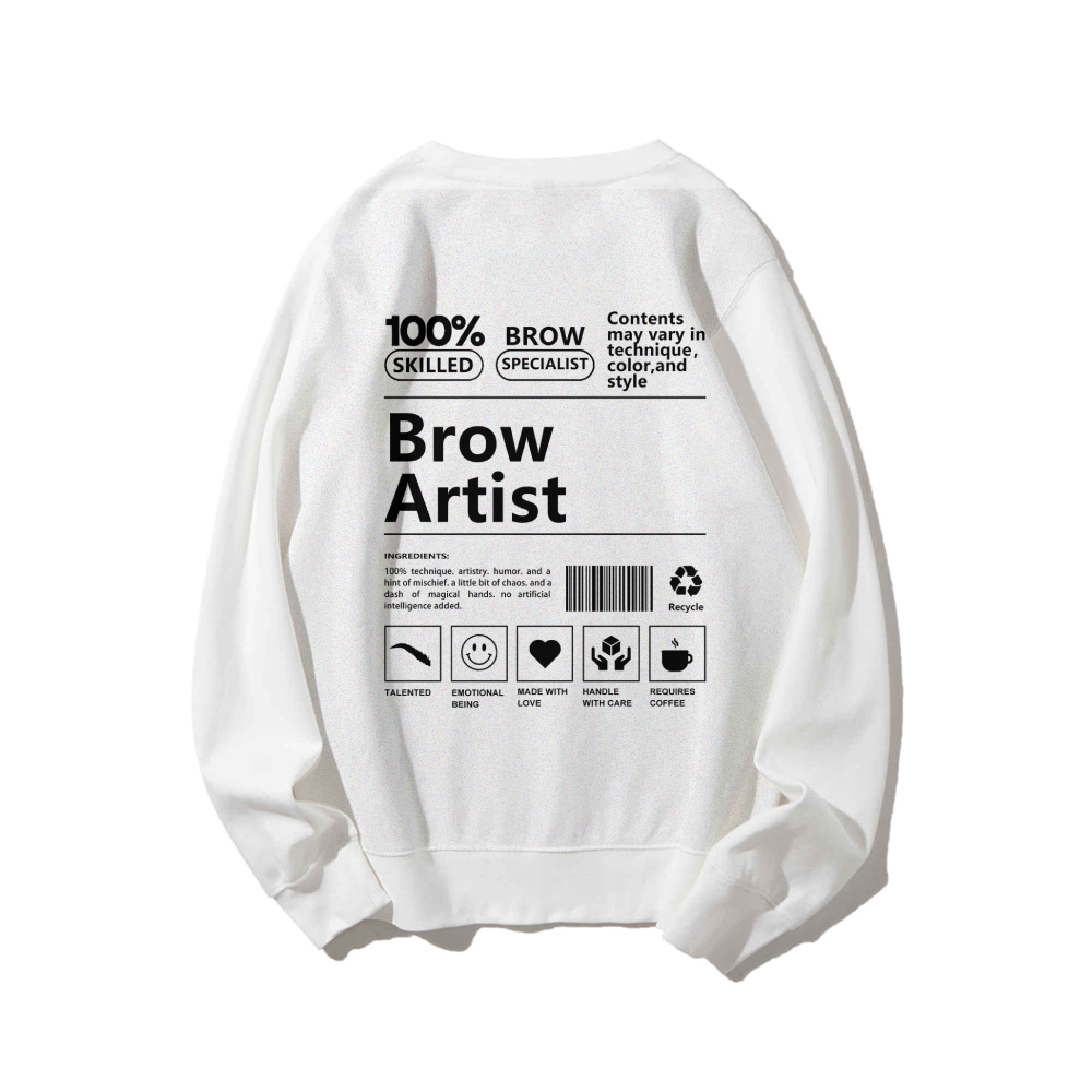 Brow Artist Casual Crewneck Sweatshirt-moweekender