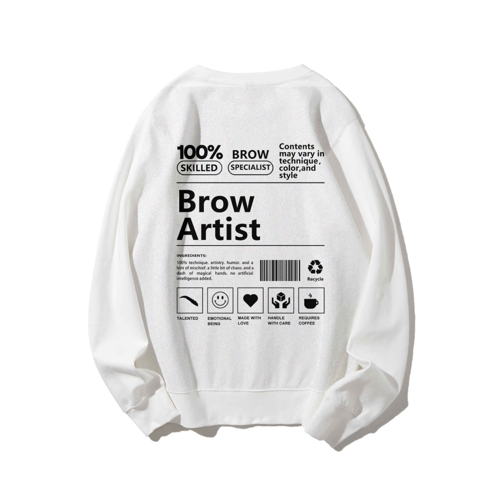 Brow Artist Casual Crewneck Sweatshirt-moweekender