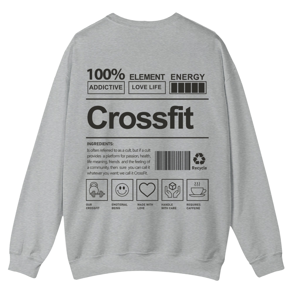 Crossfit Printed Crew Neck Sweatshirt-moweekender