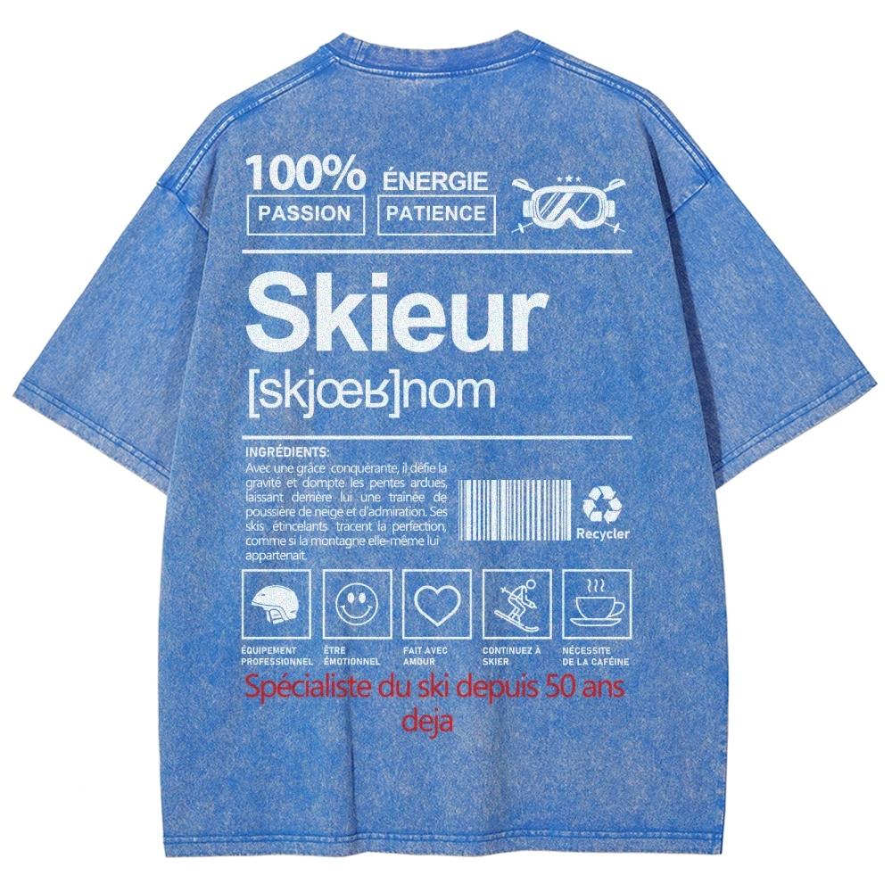 Skieur Unisex Fit Washed T-Shirt-moweekender