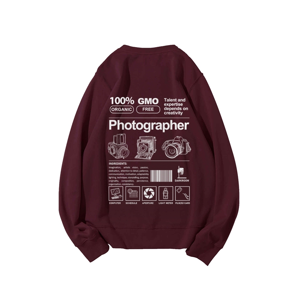 Photographer Casual Crewneck Sweatshirt-moweekender