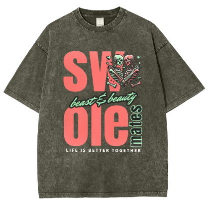 Life Is Better Together Unisex Fit Washed T-Shirt-moweekender