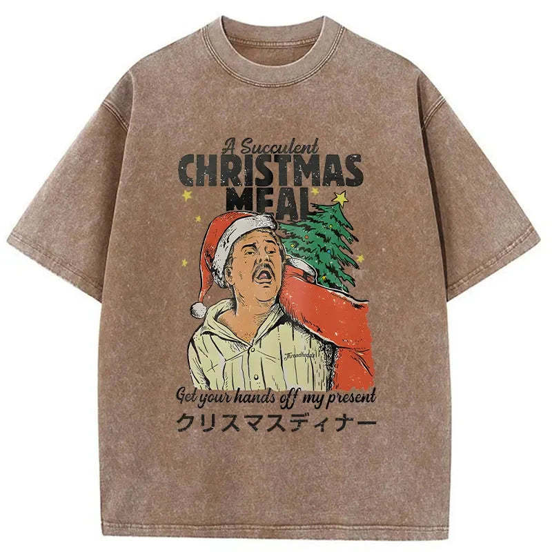 Christmas Meal Washed Vintage T-Shirt-moweekender