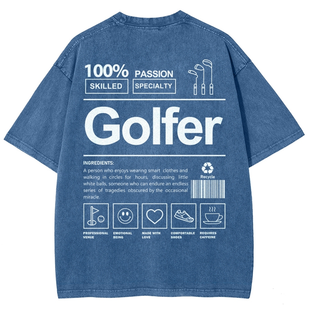 Golfer Unisex Fit Washed T-Shirt-moweekender