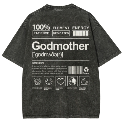 Godmother Unisex Fit Washed T-Shirt-moweekender