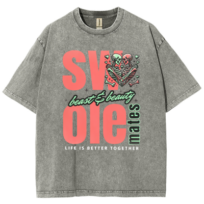 Life Is Better Together Unisex Fit Washed T-Shirt-moweekender