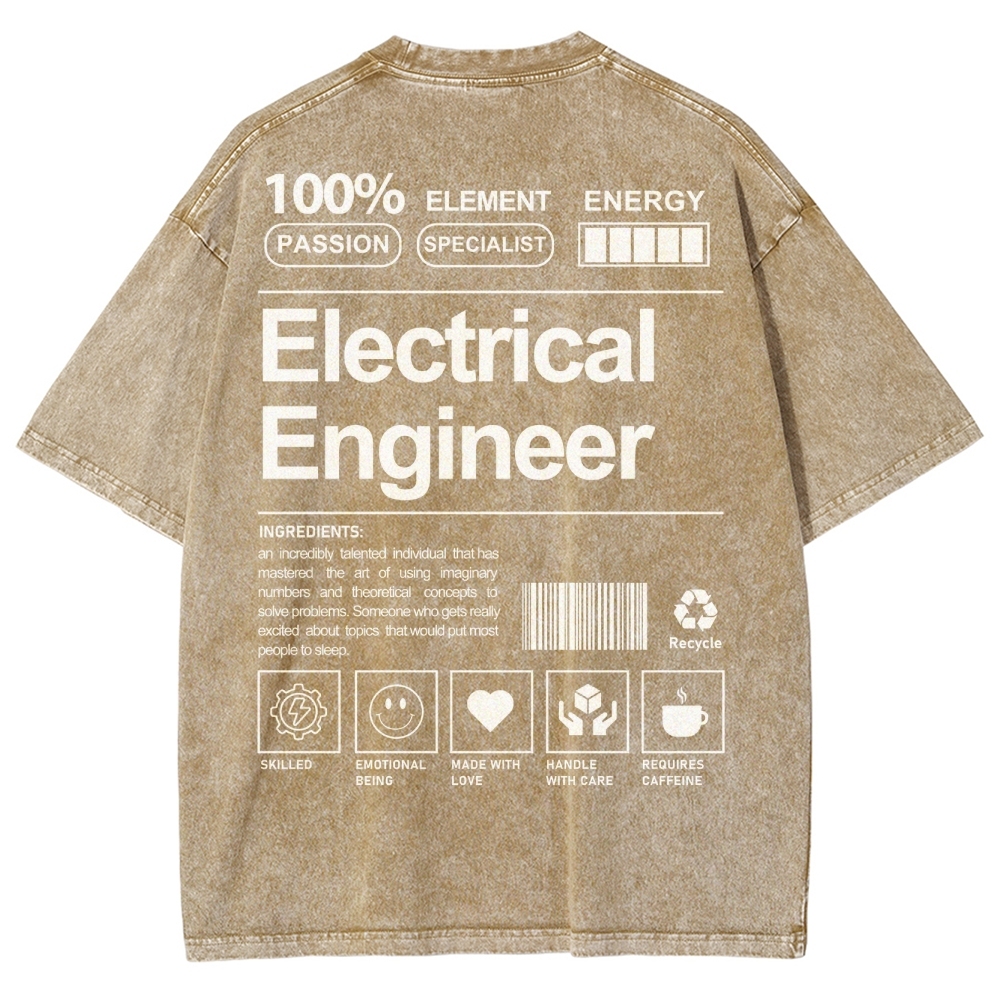 electrical engineer Unisex Fit Washed T-Shirt-moweekender
