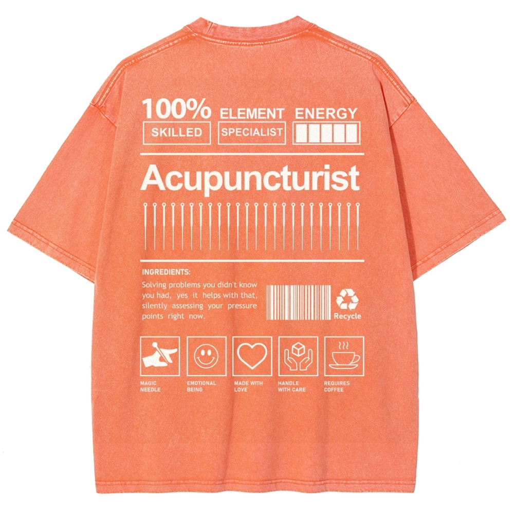 Acupuncturist Unisex Fit Washed T-Shirt-moweekender