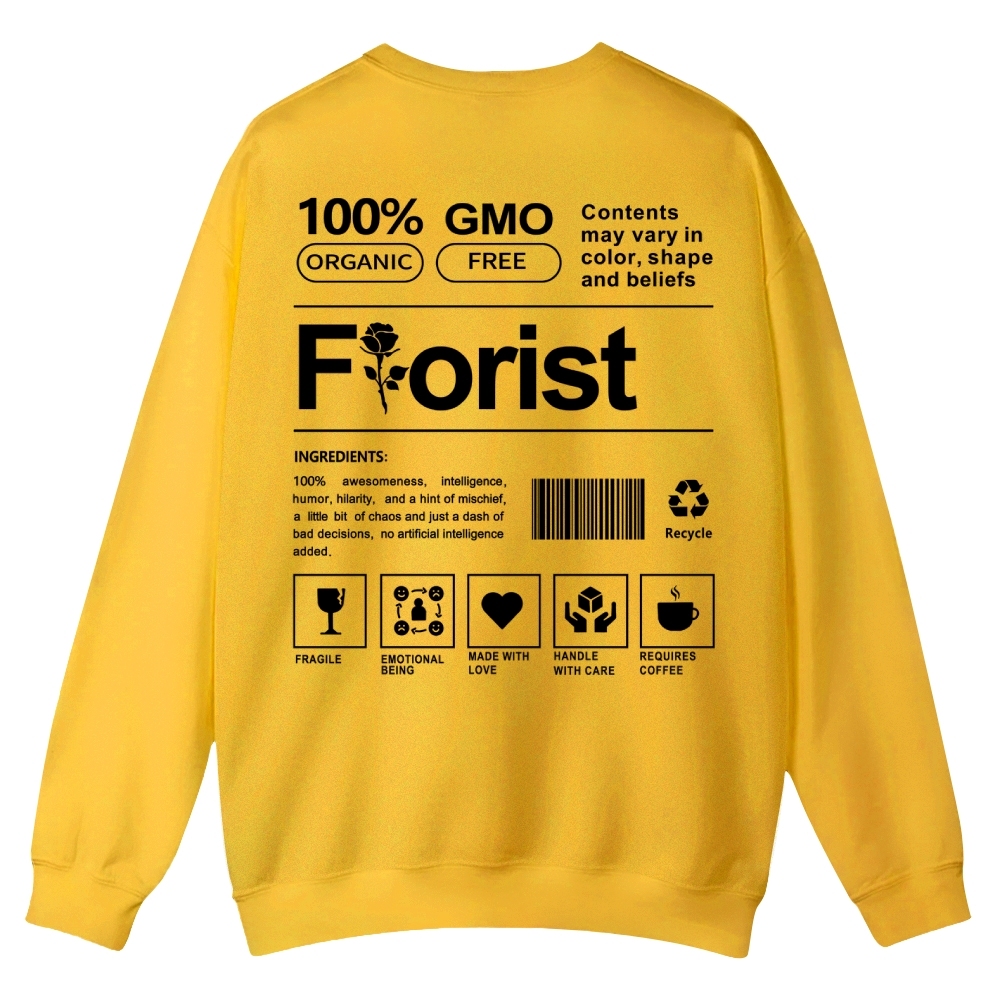 Florist Pattern Crew Neck Sweatshirt-moweekender