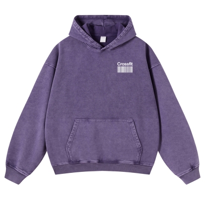 Crossfit Printed Vintage Washed Hoodie-moweekender