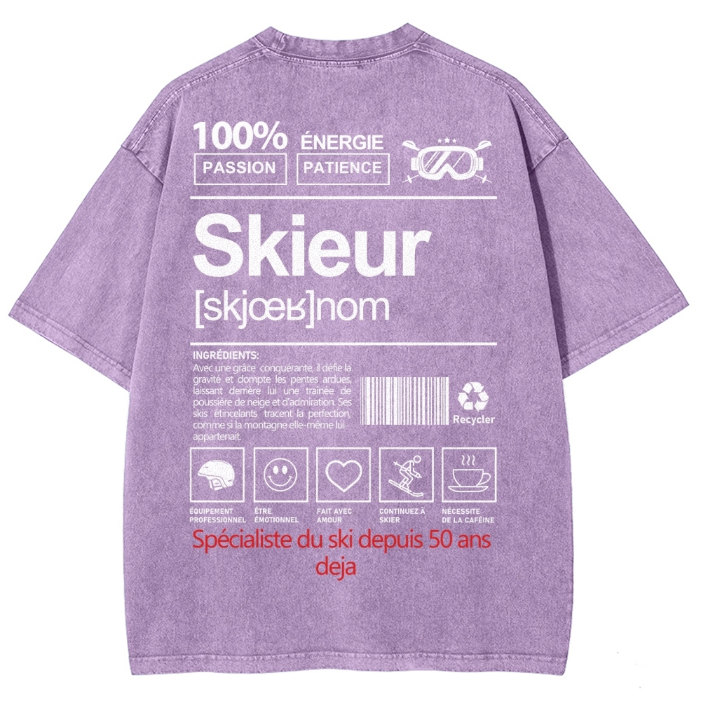 Skieur Unisex Fit Washed T-Shirt-moweekender