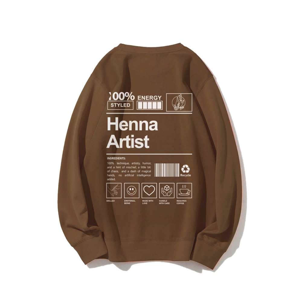 Henna Artist Casual Crewneck Sweatshirt-moweekender