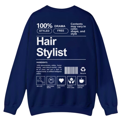 Hair Stylist Pattern Crew Neck Sweatshirt-moweekender