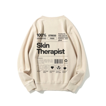 Skin Therapist Crew Neck Long Sleeve Sweatshirt-moweekender