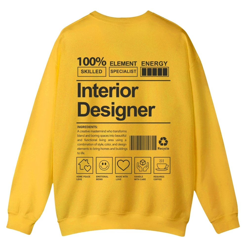 Interior Designer Printed Crew Neck Sweatshirt-moweekender