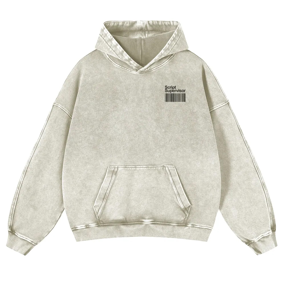 Script Supervisor Printed Vintage Washed Hoodie-moweekender