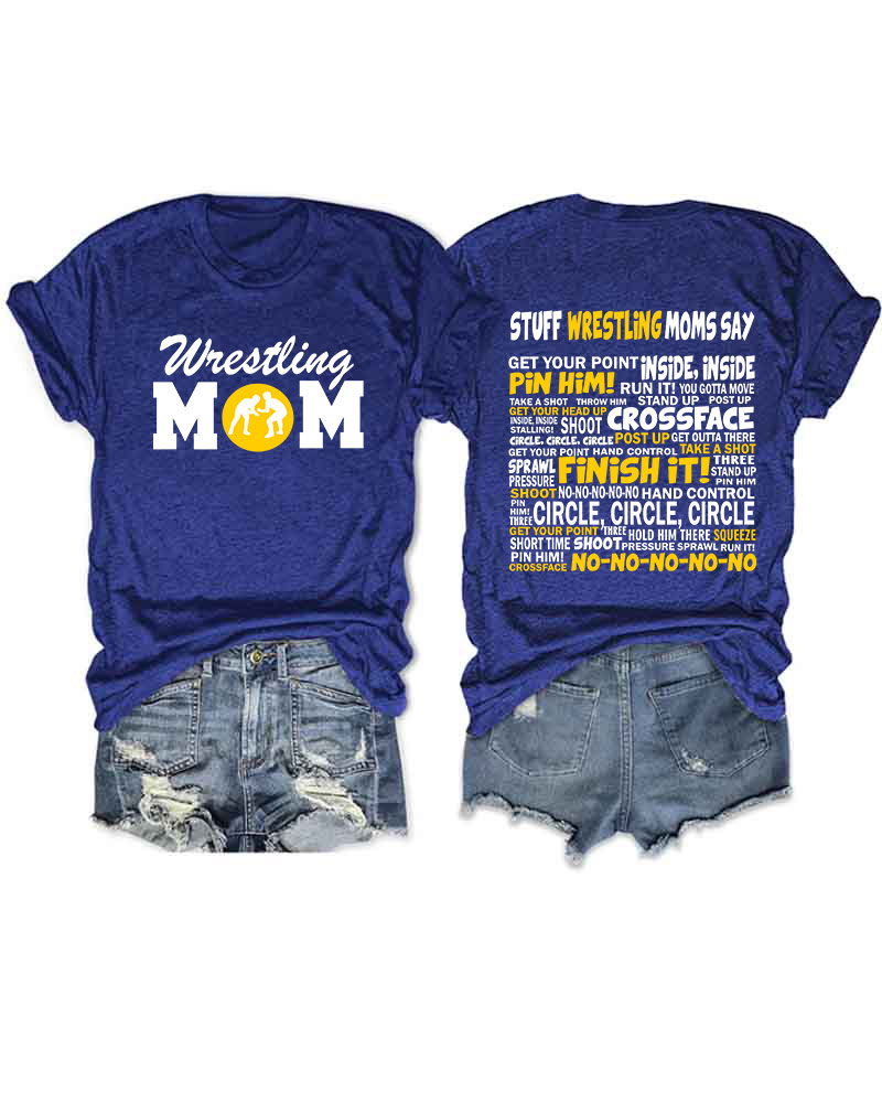 Wrestling Moms Printed T-shirt-moweekender
