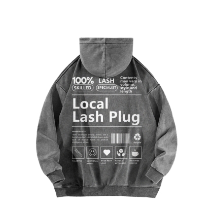Local Last Plug Washed Long Sleeved Hoodie-moweekender