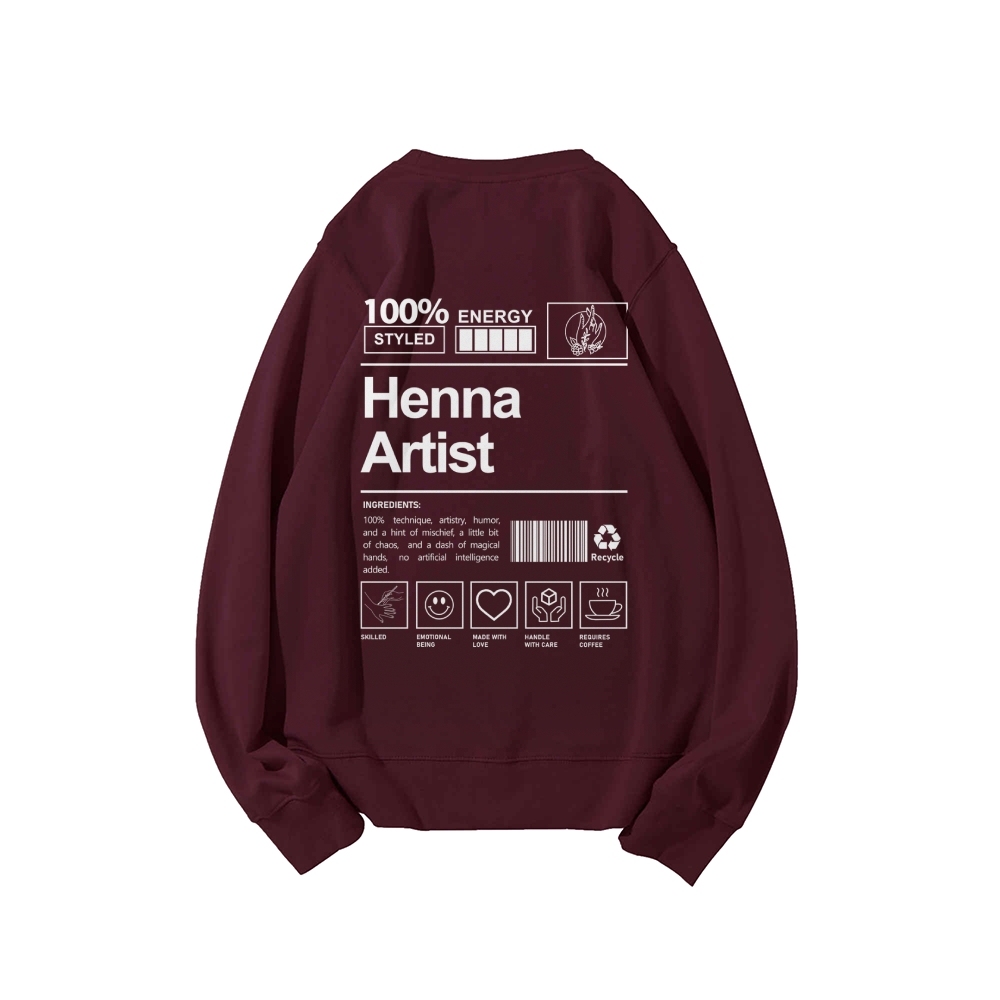 Henna Artist Casual Crewneck Sweatshirt-moweekender