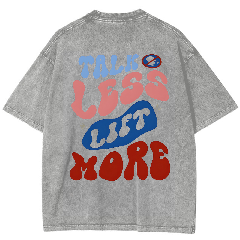 Talk Less Lift More Vintage Snowflake Washed T-Shirt-moweekender
