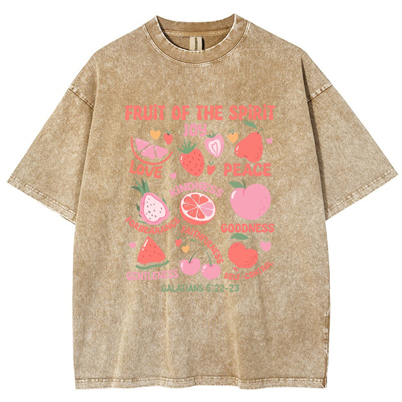 Fruit Of The Spirit Vintage Snowflake Washed T-Shirt-moweekender