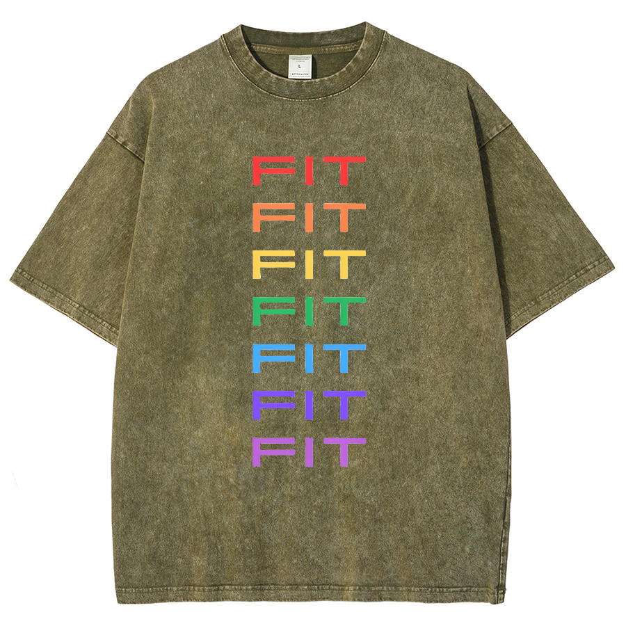 Rainbow Fit Washed Oversized T-Shirt-moweekender