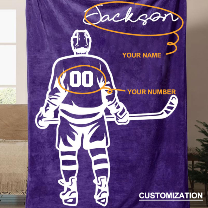 Hockey Player Printed Blanket-moweekender