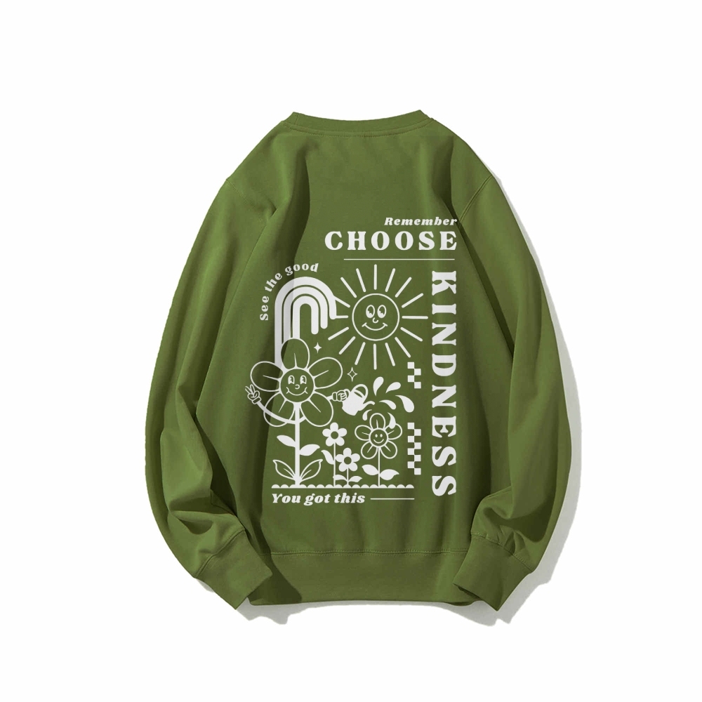 Choose Kindness Casual Crewneck Sweatshirt-moweekender