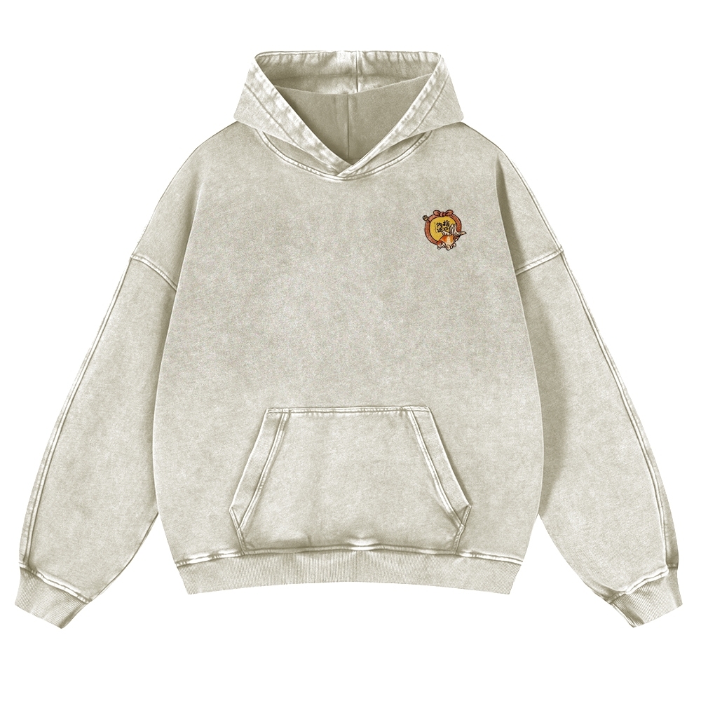 Japan Cat Story Vintage Washed Hoodie-moweekender