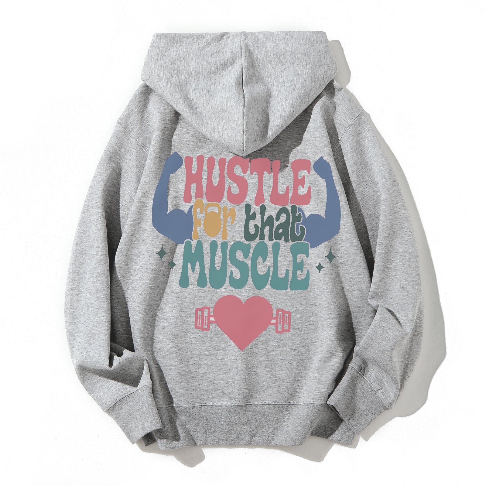 Hustle For That Muscle Solid Color Hoodie-moweekender