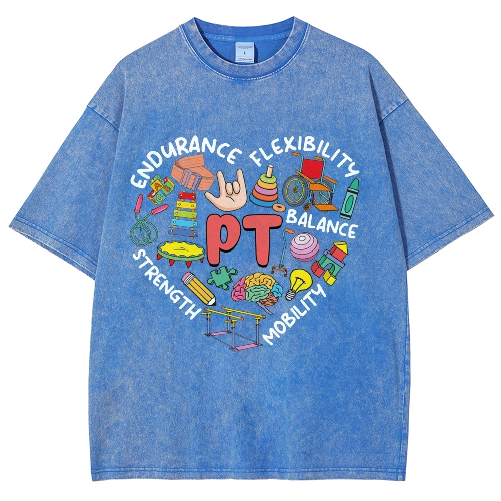 Physical Therapist Unisex Fit Washed T-Shirt-moweekender