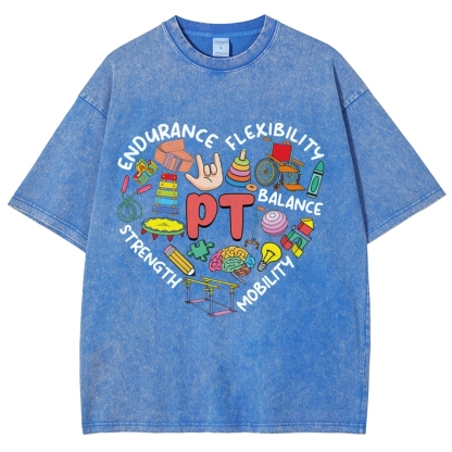 Physical Therapist Unisex Fit Washed T-Shirt-moweekender