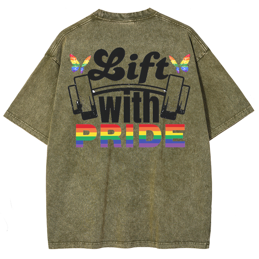 Pride Lift Unisex Vintage Washed Short Sleeve T-Shirt-moweekender